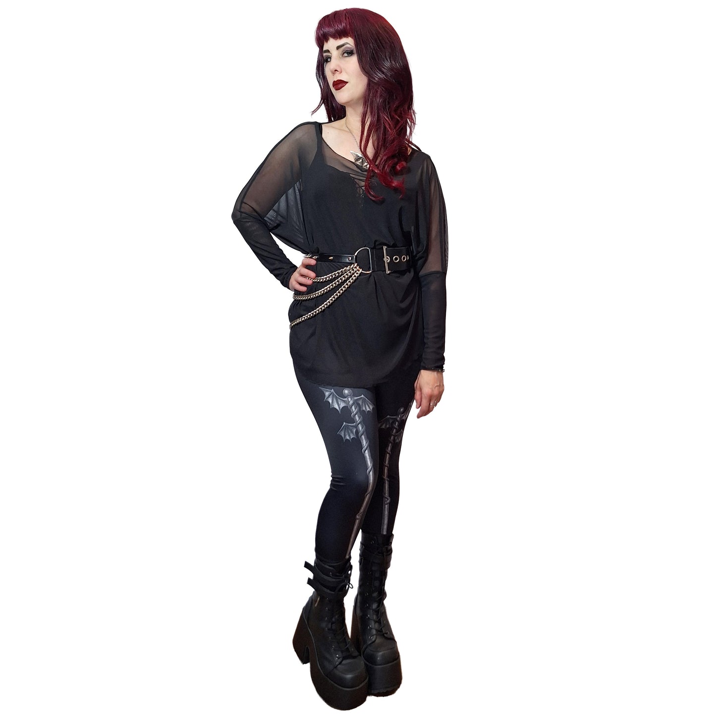 Necessary Evil Circe Sheer Goth Top with Flowing Mesh - UK Made