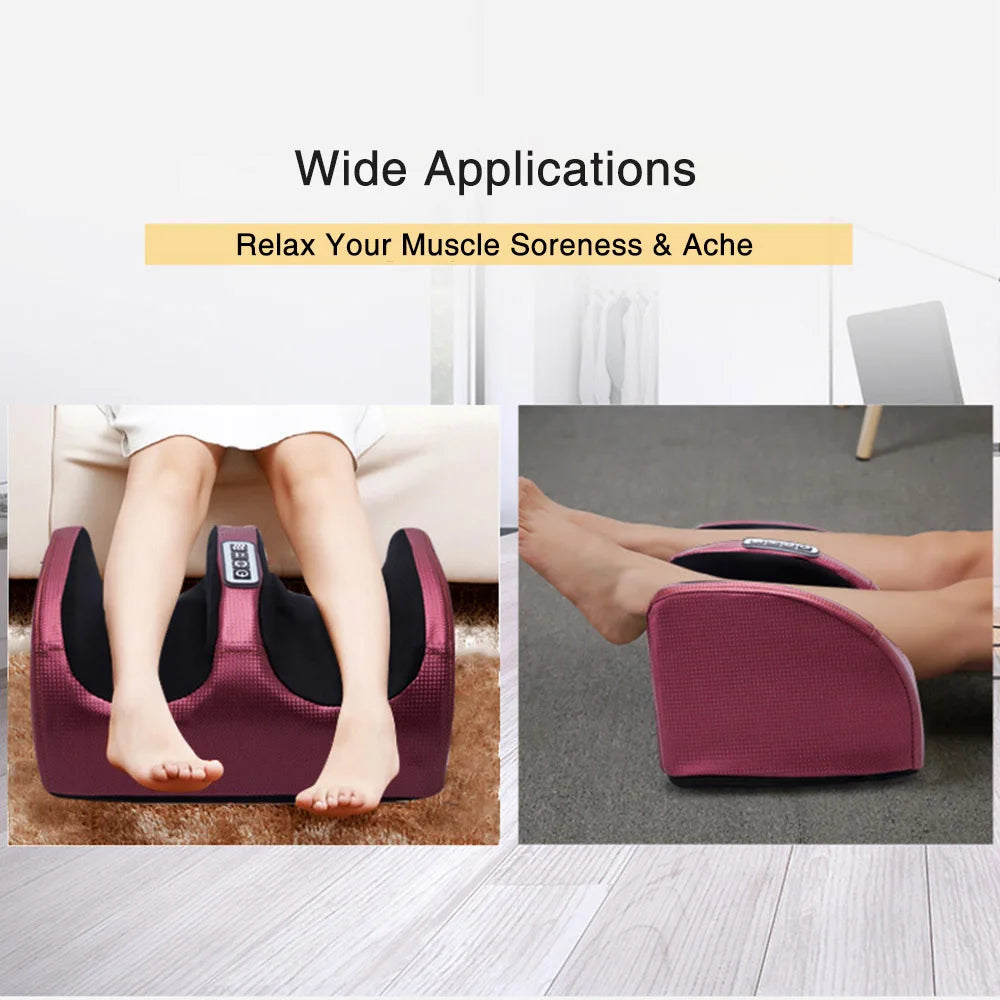 Electric Foot Massager Kneading Roller with Heat and Pain Relief Therapy