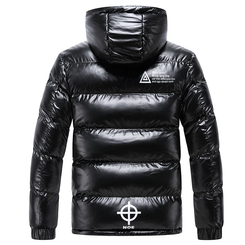 Fashion Men’s Printed Silver Down Jacket