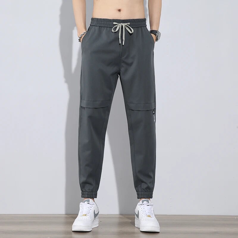 Spring Summer Men's  Casual Pants Business Stretch Slim Fit Elastic Waist Jogger Korean Classic Trousers