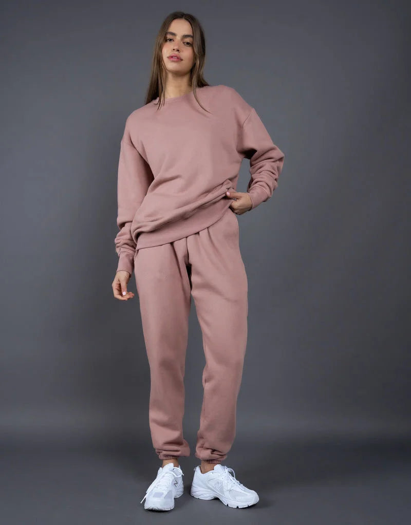 Autumn winter plush and thick suit sweater two-piece tracksuit Man/woman loose leisure sports wear