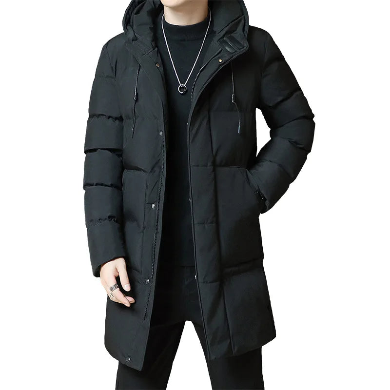 Winter Fashion New Large Cotton Coat  Mid length Windproof and Cold Resistant Cotton Coat  for Men