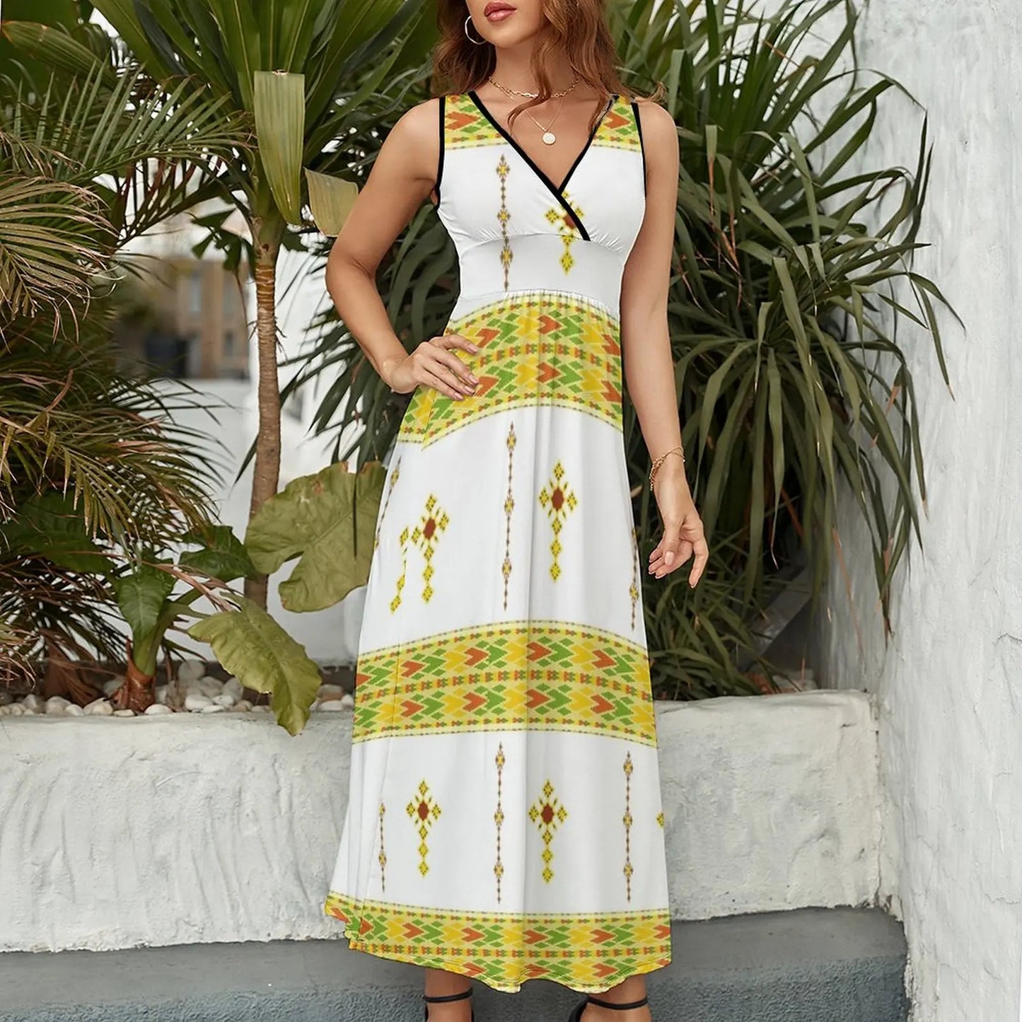 Ethiopian Habesha tibeb telet Sleeveless summer dress