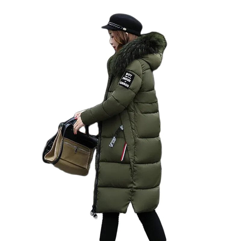 Winter Jacket Women's Fur Collar Long Parka Warm Puffer Jacket Oversized coat for women