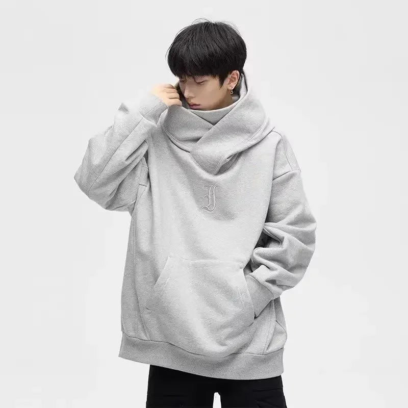 Autumn Ninja Streetwear Turtleneck Fleece Hoody For Men