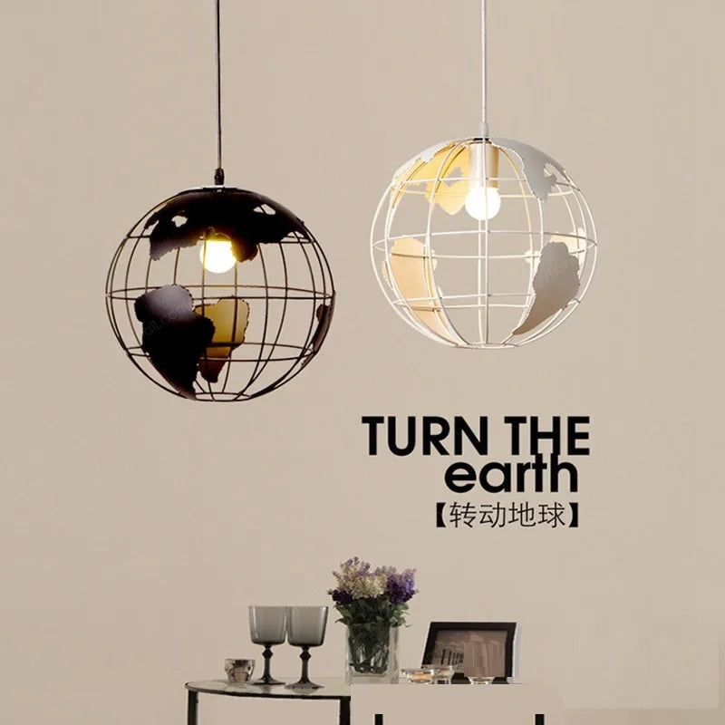 American simple creative art lamp globe Iron Chandelier