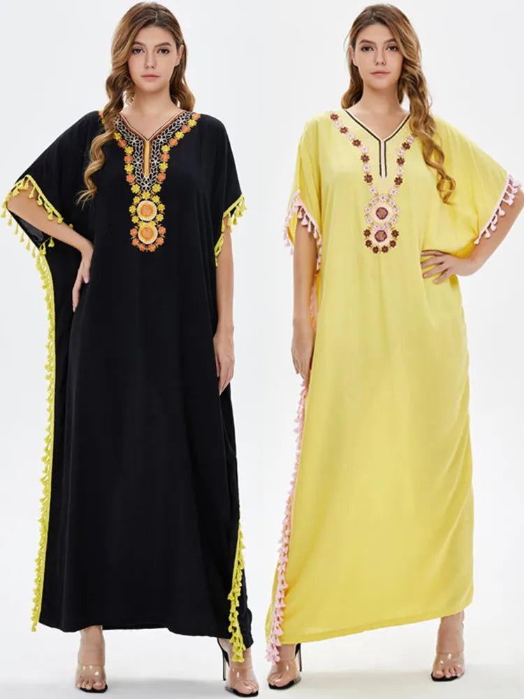 Ramadan Turkey Muslim Dress Embroidery Abaya Kaftan Islamic Clothing