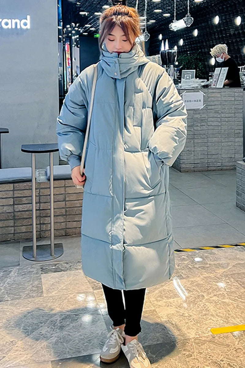 2023 Women’s White Duck Down Hooded Puffer Jacket – Windproof, Warm Autumn; Winter Coat