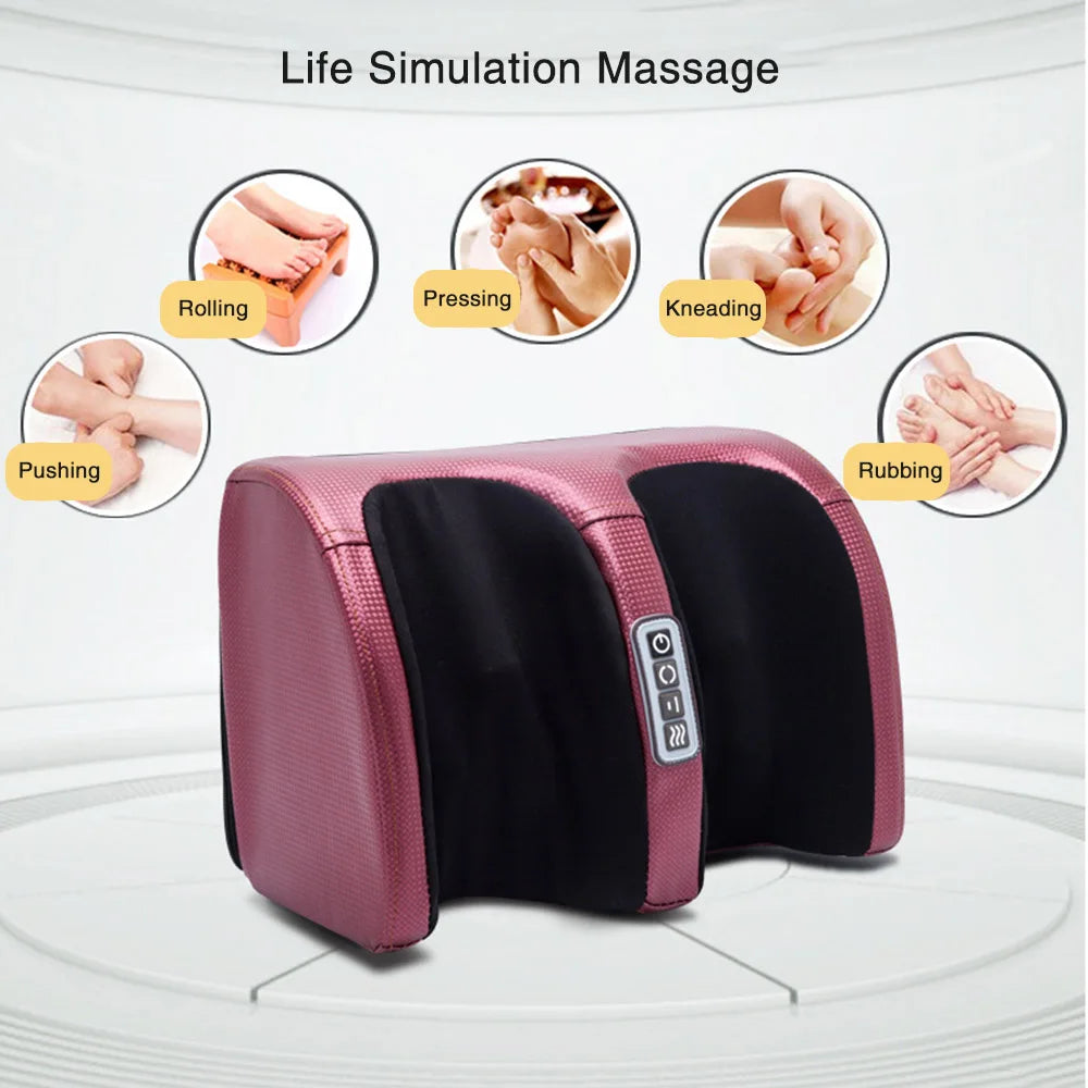 Electric Foot Massager Kneading Roller with Heat and Pain Relief Therapy