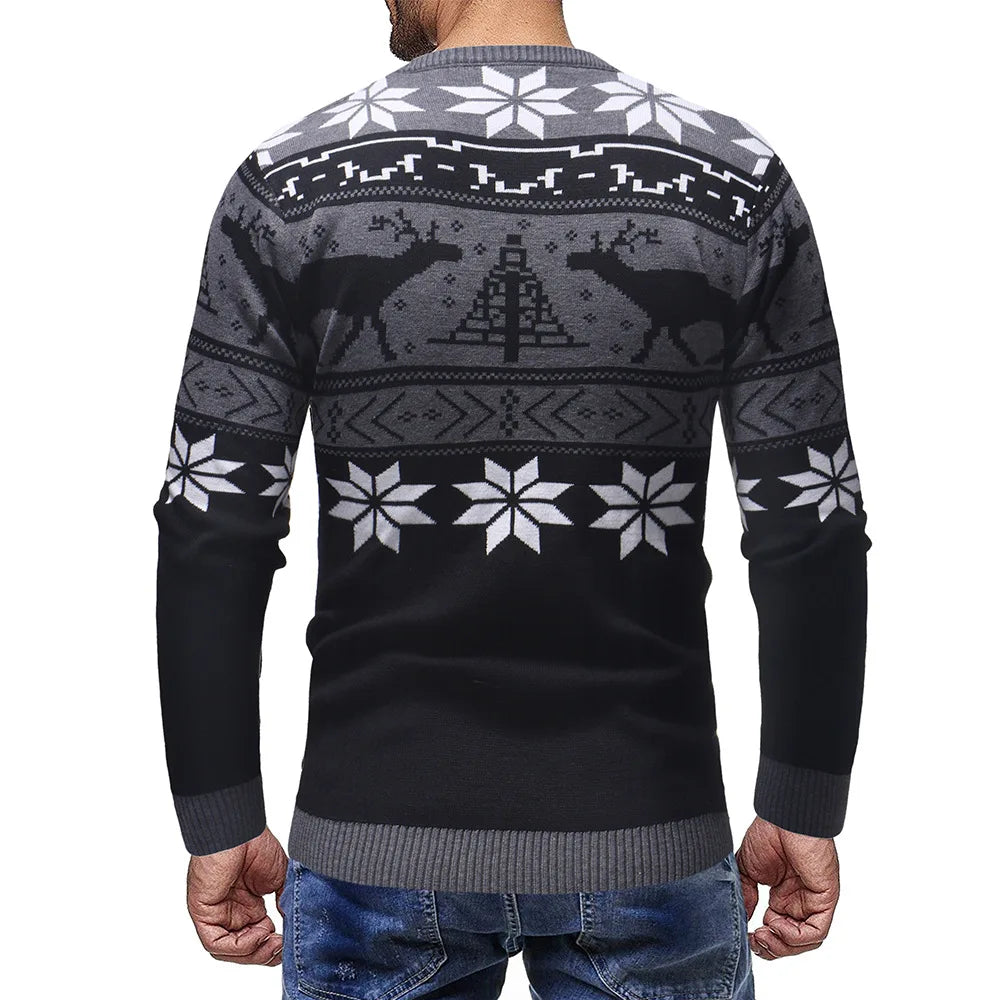 Men's Casual Deer Pullover Sweater