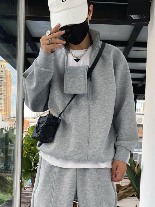 Autumn/ Winter Tracksuit Men 2 Piece Set Hip Hop Men Sports Wear Solid Color Fashion Sweatsuit