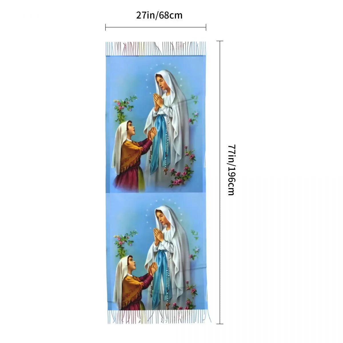 Virgin Mary Jesus Scarf Winter Long Soft Wrap Pashmina