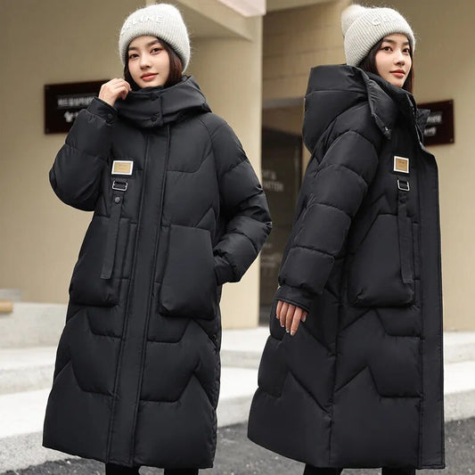 Women's Winter Parkas Coat Thick Down Cotton  Loose Long Cotton Hooded  Jacket for Women