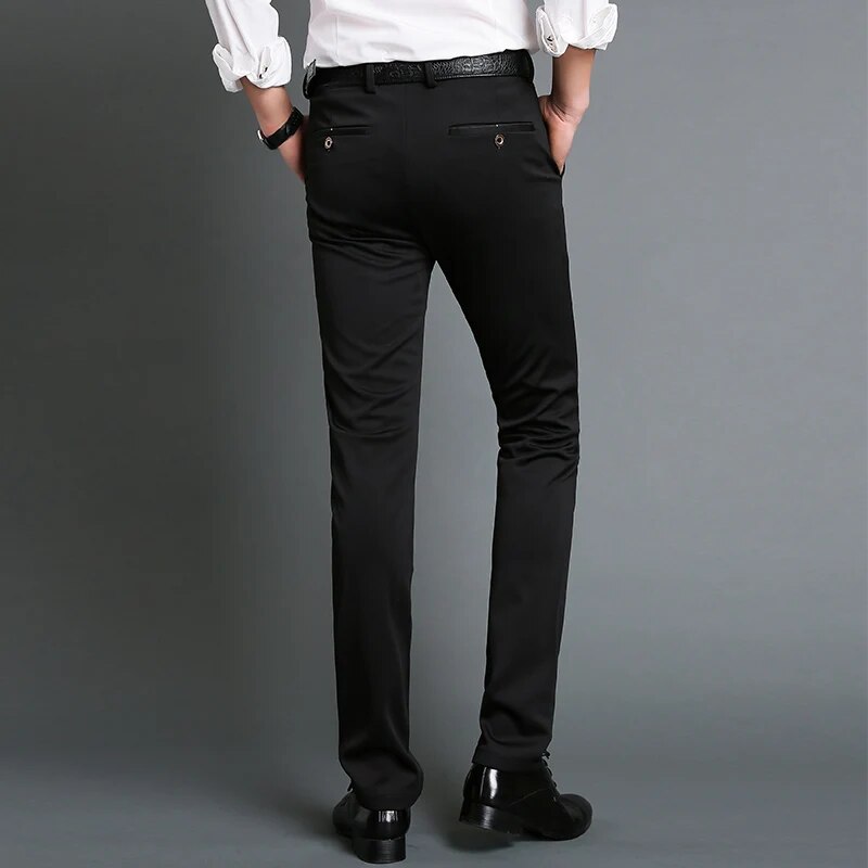 New Summer Men's Casual Pants Solid Thin Business Stretch Slim Fit Elastic Waist Street-wear  Jogger