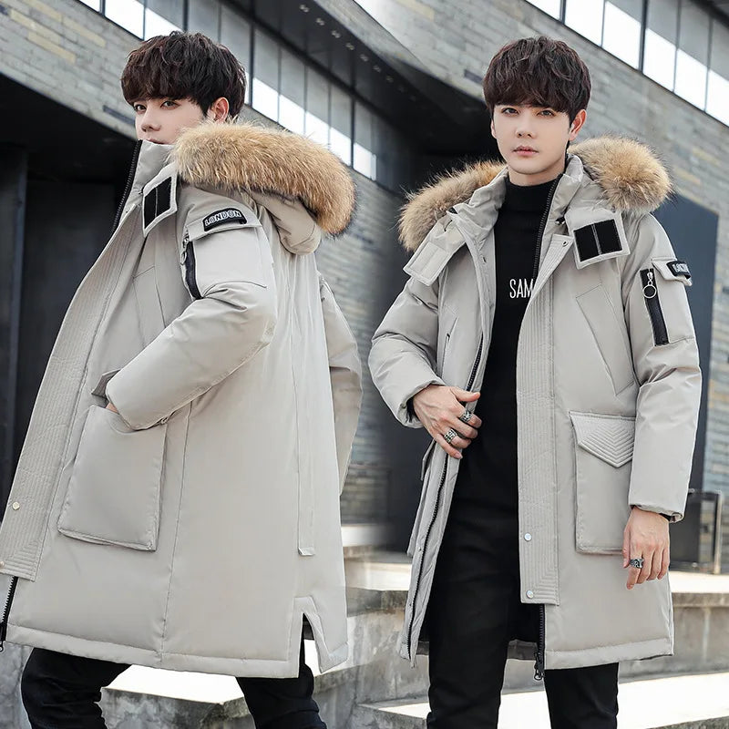 Winter New Men's  Trend  Thicken Outdoor  Warm Overall  Puffer Jacket