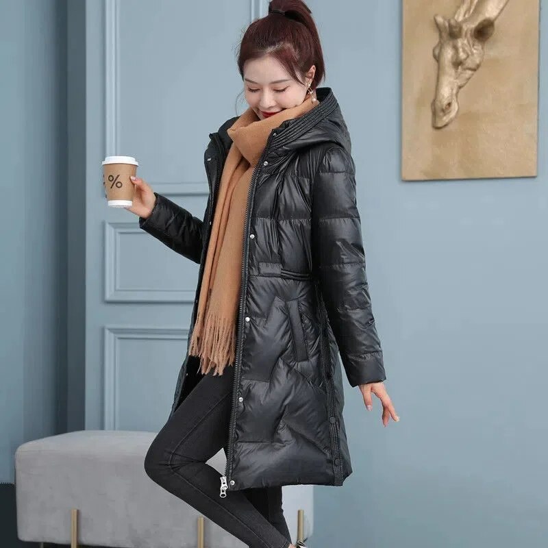 Winter 2023 New Parkas Down Jacket Wash-Free Feather Cotton-Padded puffer Long Coats for women