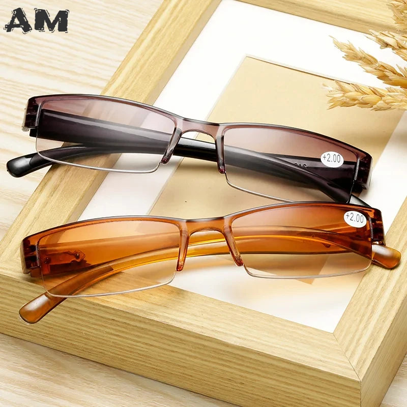 Korean Fashion Reading Glasses  Clear Lens Half Frame  Eyewear Men and Women