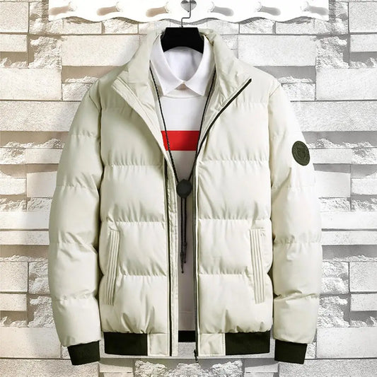 Stand Collar Parka Jacket Men Autumn Winter Cotton Padded Jackets Trending New Puffer Jacket