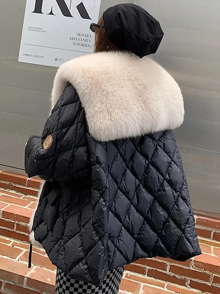 New Winter Park Coat Snow Coat High-Quality Soft Large Fur Collar Warm Coat for Women