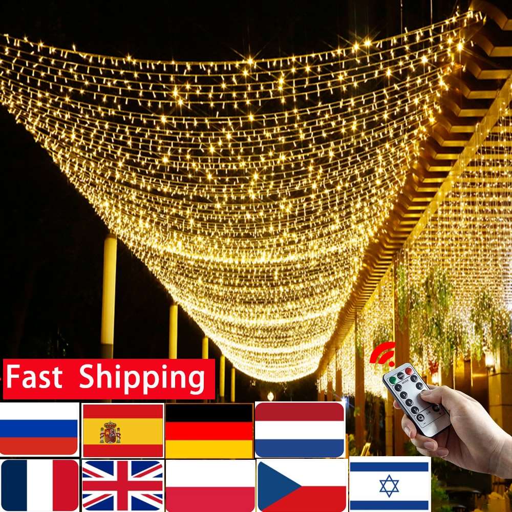 2022 Christmas Lights 5M-100M Led String Fairy Lights Outdoor Holiday Garden Decoration