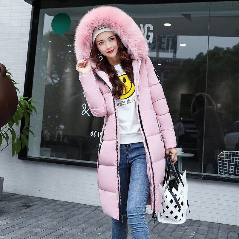 Winter Jacket Women's Fur Collar Long Parka Warm Puffer Jacket Oversized coat for women