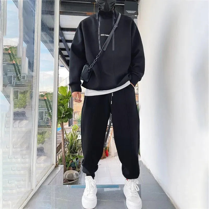 Autumn/ Winter Tracksuit Men 2 Piece Set Hip Hop Men Sports Wear Solid Color Fashion Sweatsuit