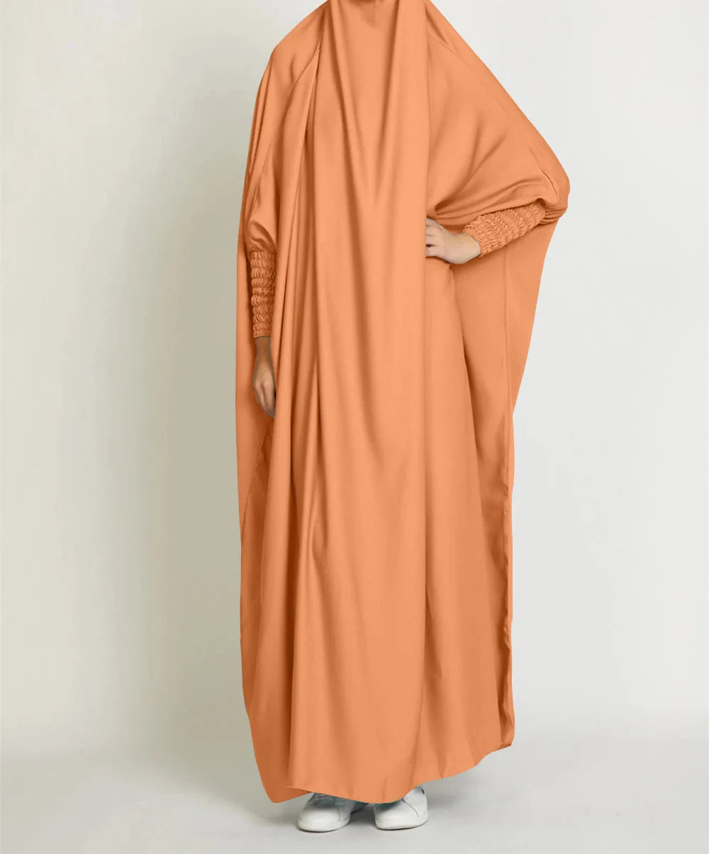 Hooded Abaya Muslim Women Prayer Garment Hijab Dress Overhead Jilbab Eid Ramadan Gown