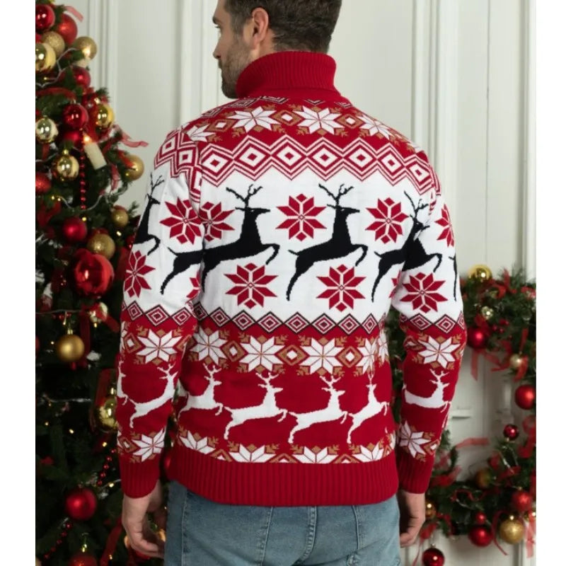 Christmas Reindeer Turtleneck Sweater