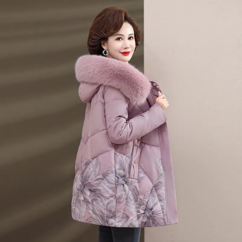 Women's Winter Jacket Long Warm Parkas Thicken Cotton Padded Hooded  Jacket