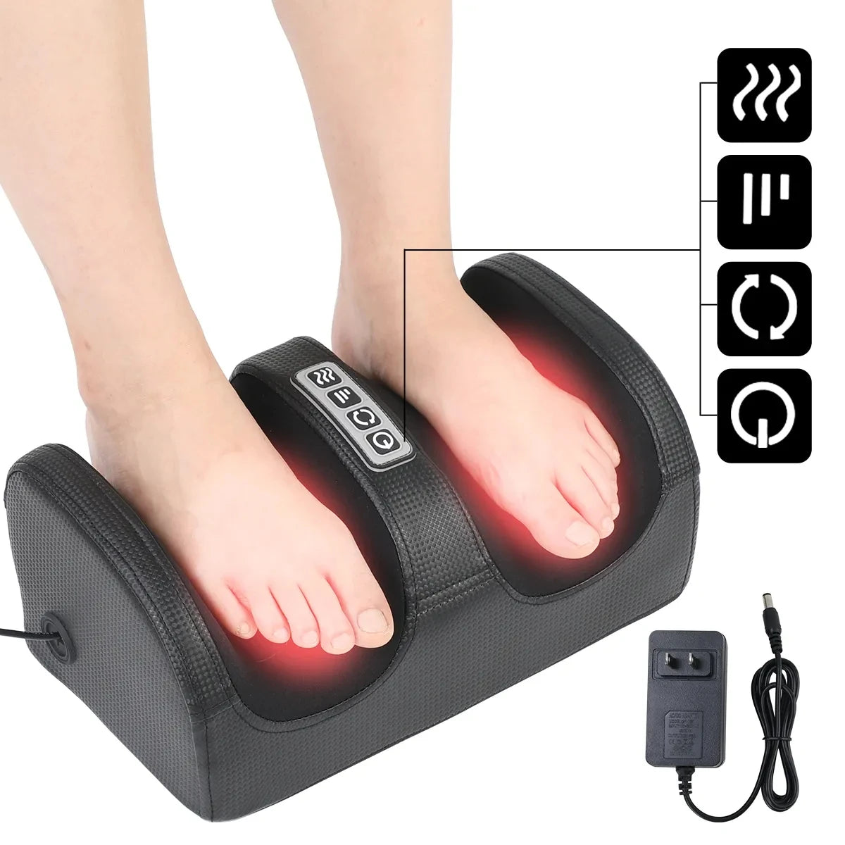 Electric Foot Massager with Infrared Heating & Deep Kneading