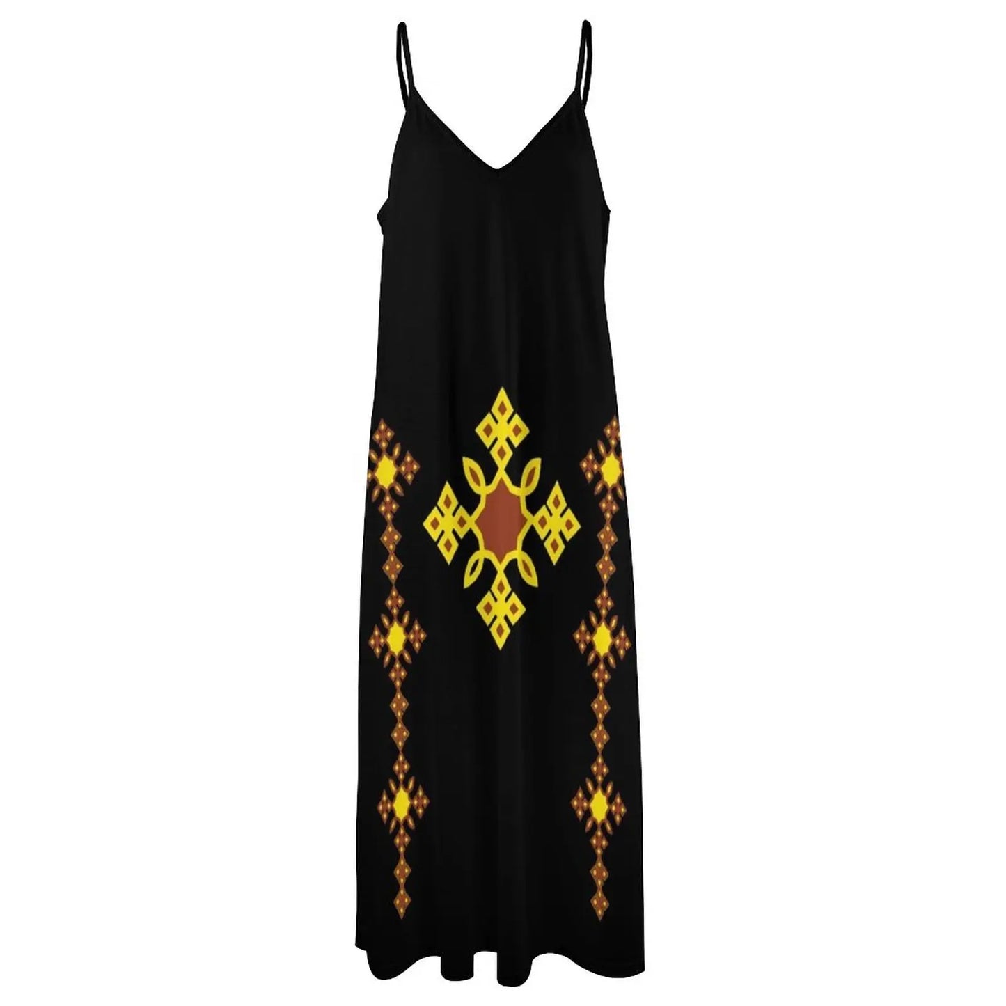 Beautiful Ethiopian cross-sleeveless summer  elegant women's dress