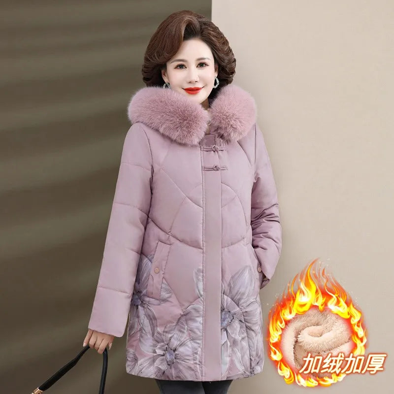 Women's Winter Jacket Long Warm Parkas Thicken Cotton Padded Hooded  Jacket