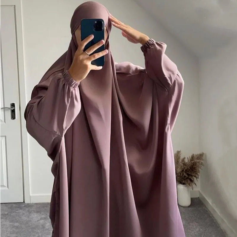 Jilbab One Piece Abaya Muslim Women Prayer Garment Hijab Dress for Eid Ramadan