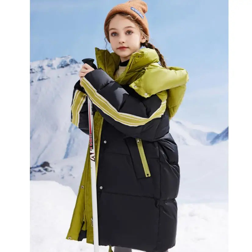 New Winter Russian Hot Selling Children's Down Coat – Long Hooded Parka for Boys &amp; Girls, Ultra-Warm White Duck Down Jacket -30℃