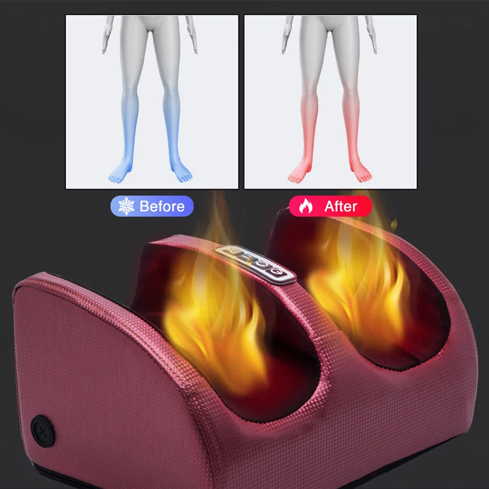 Electric Foot Massager Kneading Roller with Heat and Pain Relief Therapy