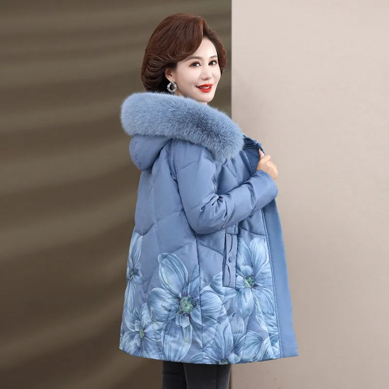 Women's Winter Jacket Long Warm Parkas Thicken Cotton Padded Hooded  Jacket