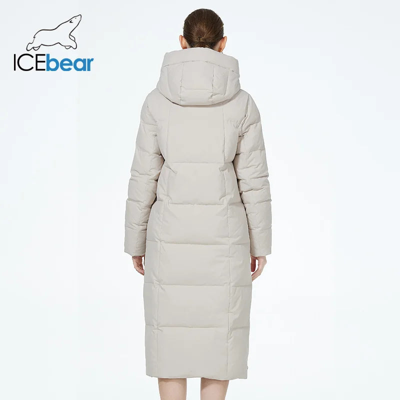 Women’s Maxi Long Winter Coat - ICEbear, Slim Fit, Warm Hooded Parka