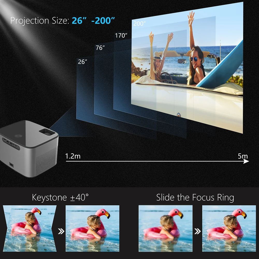 Smart Projector  1080P 4K  Full HD  Android 9.0  Outdoor and Home Cinema