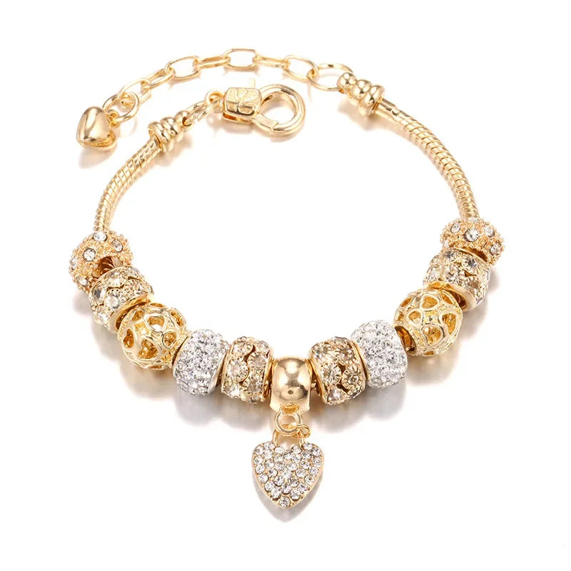 2024 New Crystal Heart Beads Charm Bracelets  for Women