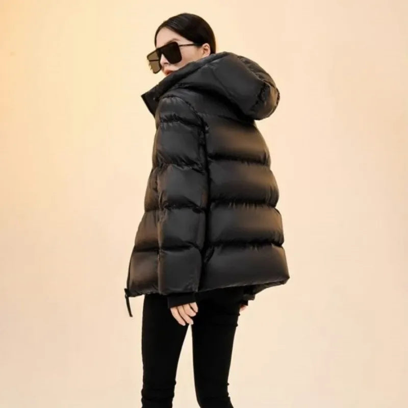 Women's  Down Winter Jacket  Short Parkas Loose Thick Warm Hooded Leisure Time Versatile Overcoat