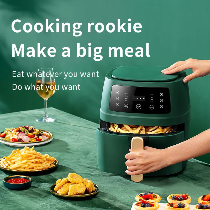 1. 5L Smart Electric Air Fryer, 360° Baking LED Touchscreen, Oil-Free, EU Plug