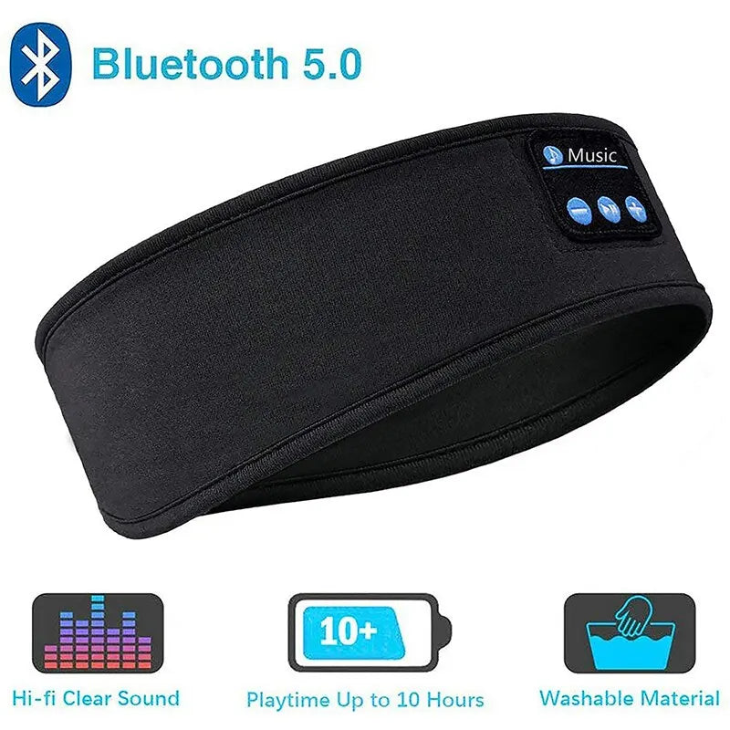 Headworn Wireless Bluetooth Music Eye Mask Hair Band Anti Noise Headband