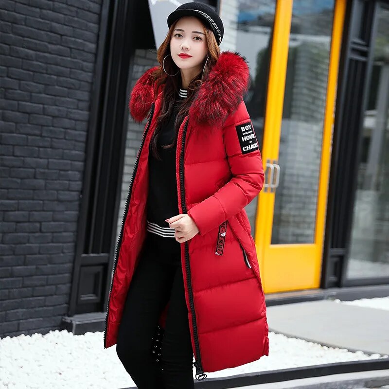 Winter Jacket Women's Fur Collar Long Parka Warm Puffer Jacket Oversized coat for women