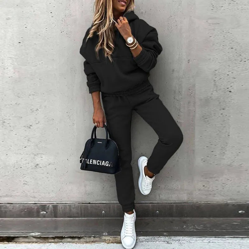 Women 2 Pieces Set Tracksuit  Hoodie Sweatshirt and Sweatpants Casual Outfit