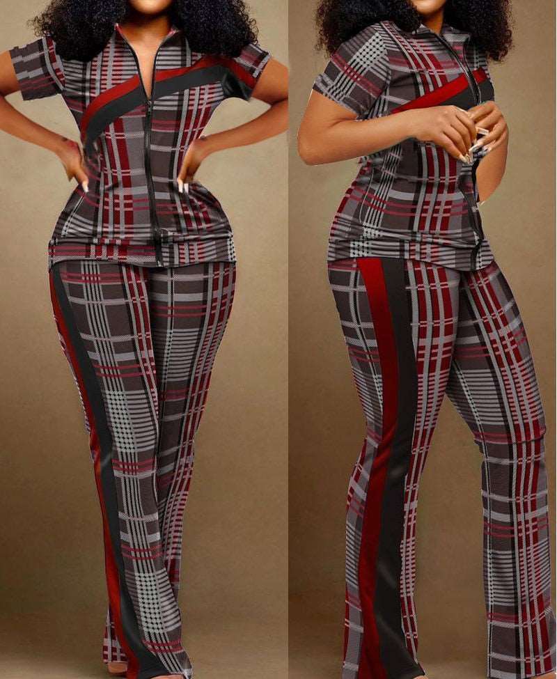 2023 Summer Fashion Print Two Piece Set Women Casual Sports  Sweatpants