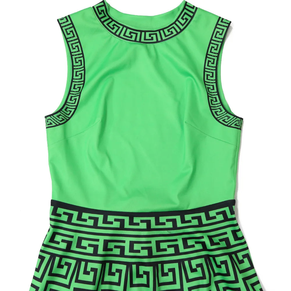 Ladies Trend Mini Dress Sleeveless Pleated Skirt  New in African dresses Women's Clothing