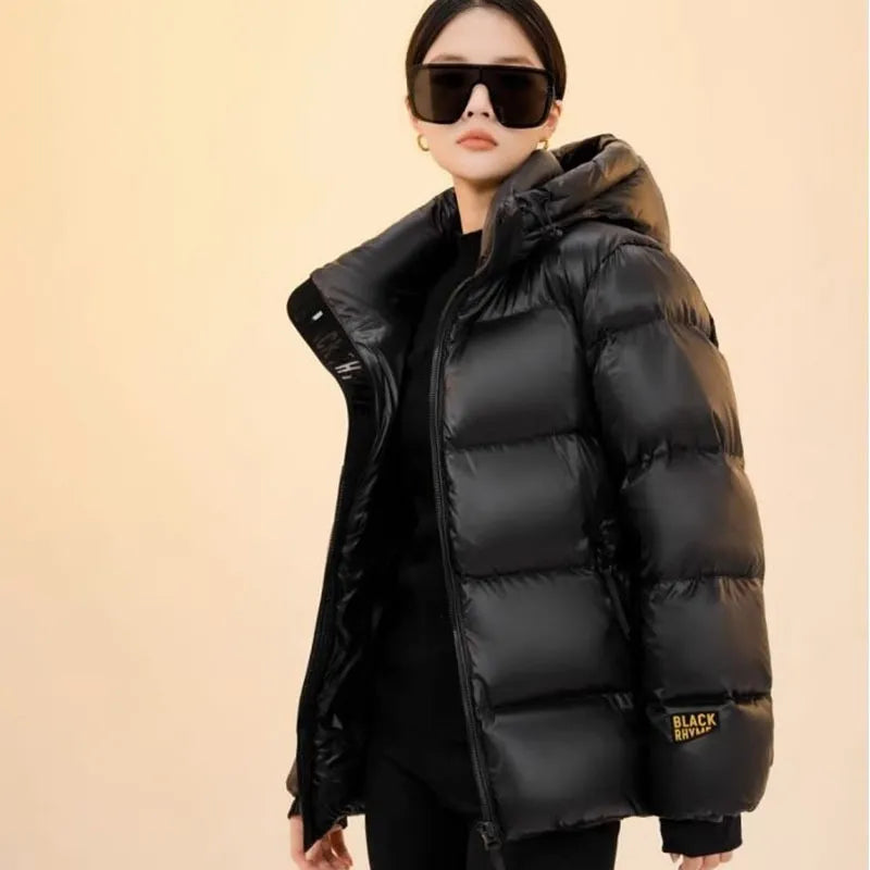 Women's  Down Winter Jacket  Short Parkas Loose Thick Warm Hooded Leisure Time Versatile Overcoat