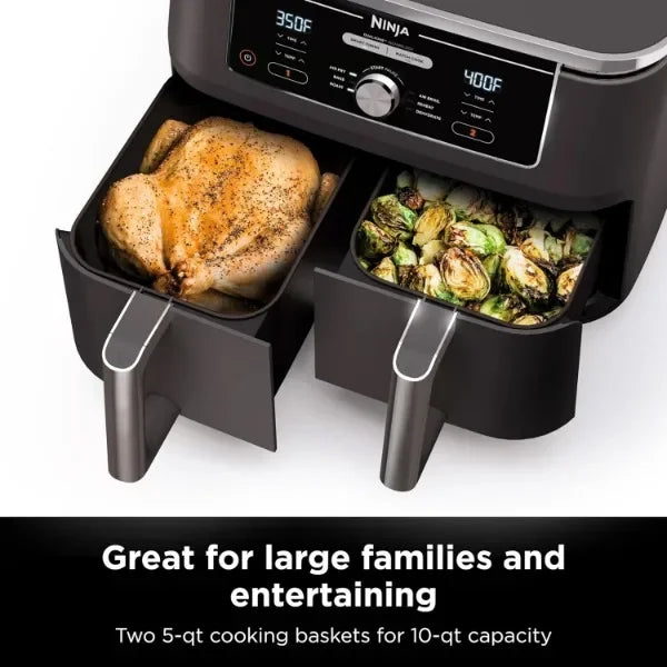 Ninja DZ401 Foodi 10 Quart 6-in-1 DualZone XL 2-Basket Air Fryer