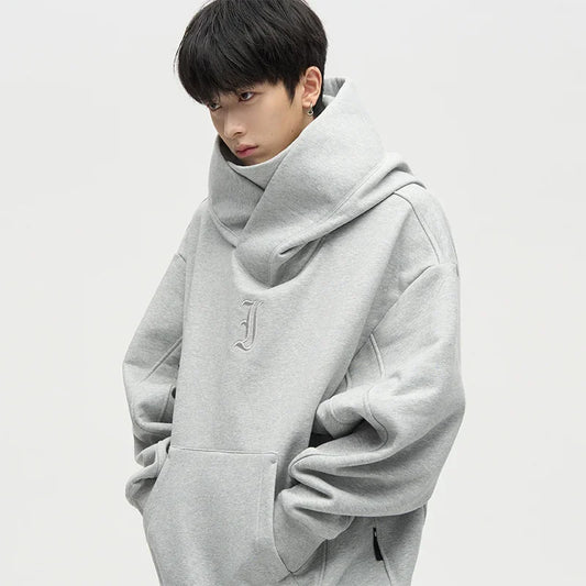 Autumn Ninja Streetwear Turtleneck Fleece Hoody For Men