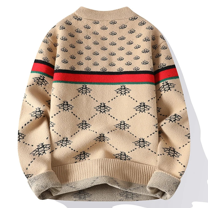 Luxury Cashmere Bee Embroidery  Christmas Sweater